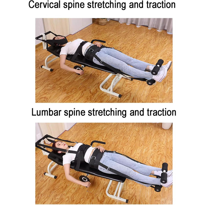 Масажне тракційне ліжко JHKZUDG, Тягове ліжко для шийного відділу хребта, Розтяжка для поперекового відділу хребта, Багатофункціональний розтягувач для тіла, Масажний столик, Портативний розтягувач поперекового відділу хребта, шириною 46 см
