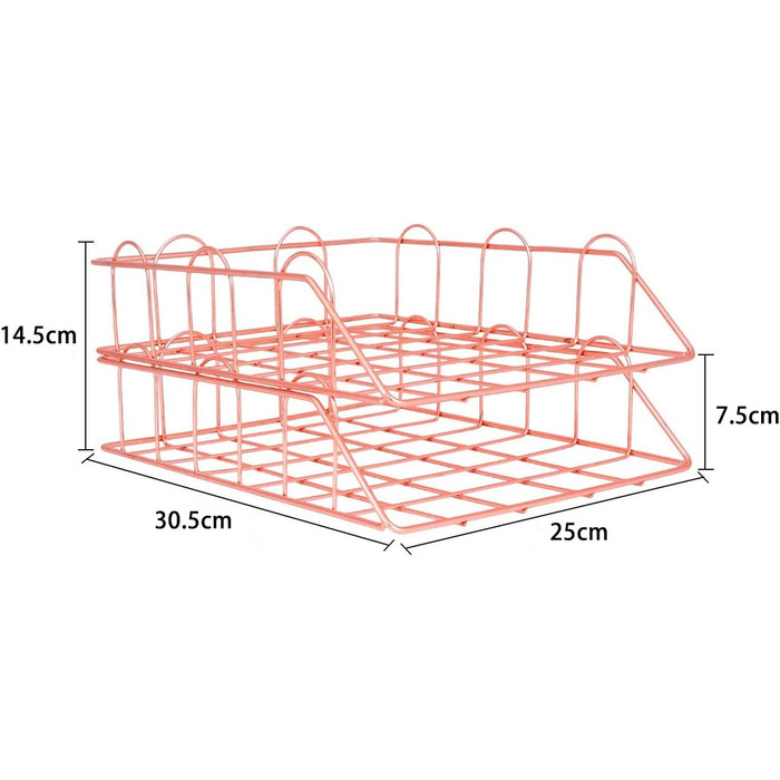 Рівневий металевий лоток формату A4, штабельований, тримач для папок на офісному столі, зберігання журналів, органайзер для паперу, рожеве золото в стилі 1 рожеве золото, 2-