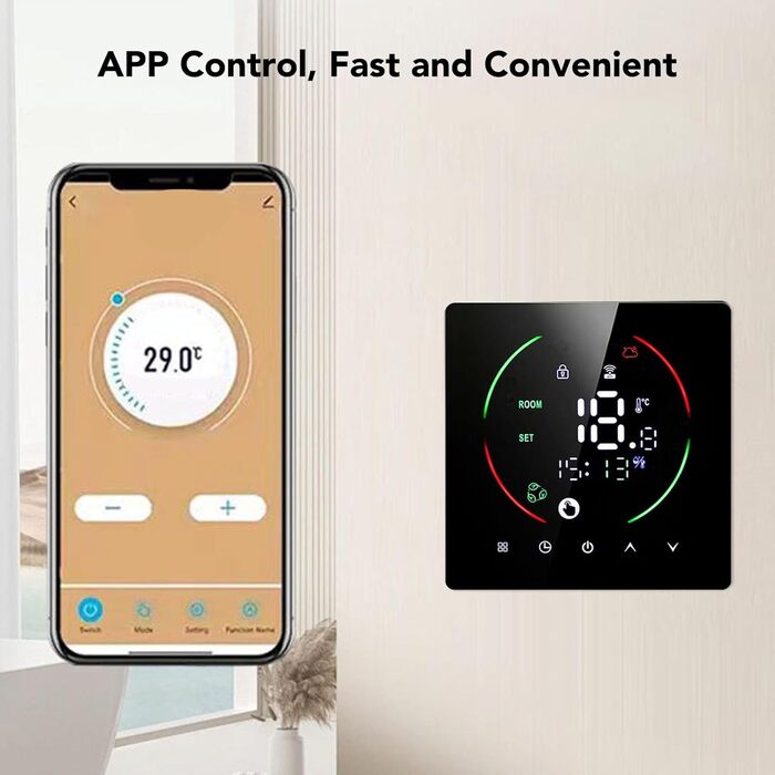 Розумний термостат для дому, пульт дистанційного керування Wi-Fi, термостат для теплої підлоги, програмований 7-денний термостат із вологістю, погодою, цифровий термостат із сенсорним екраном