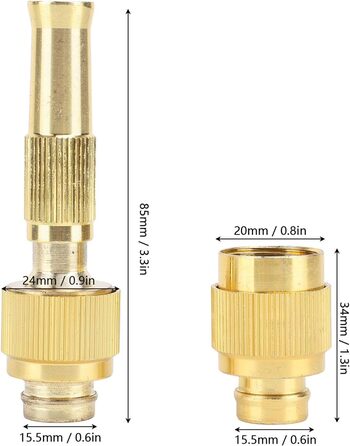 Латунний шланг G1/2, нержавіючий, 7 галлонів на хвилину, 80 PSI, для миття автомобілів, комерційної якості, плавний, потужний струмінь, економія води, міцний