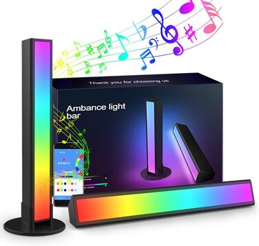 Світлодіодна стрічка IP65 Водонепроникний комплект світлодіодних стрічок Audor RGB 16 мільйонів кольорів Світлодіодна струна світлодіодна стрічка Світлодіодна стрічка з синхронізацією музики, 5050 стрічка для вітальні Спальня Вечірка Різдво (2 шт. )