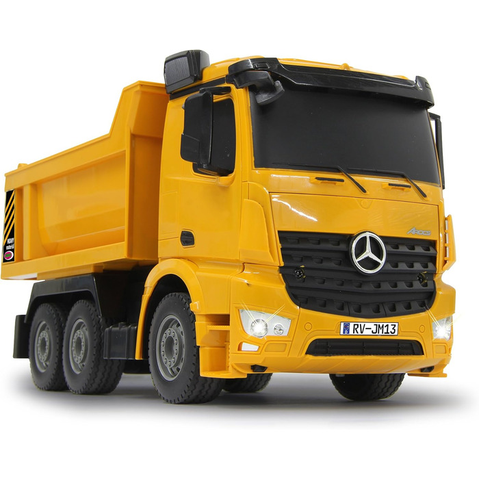 Самоскид Mercedes Arocs 126 2.4G - кузов піднімається/опускається, передня фара, профільовані гумові шини, жовтий, 405108 -