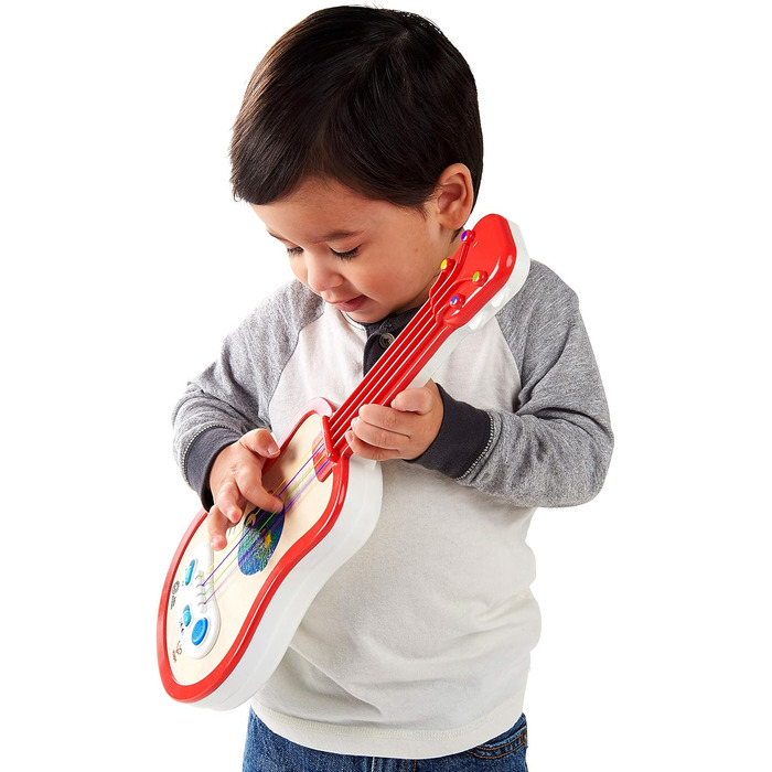 Дерев'яна музична іграшка Baby Einstein Hape Magic Touch Ukulele, 30 мелодій, 2 режими гри та регулювання гучності, від 12 місяців Ukulele Red