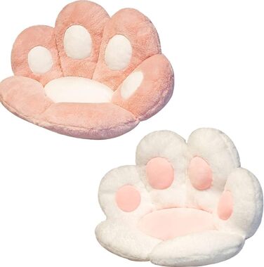 Подушка для сидіння SIPERLARI Cat Paws, мила подушка для плюшевого крісла Cat Paws, м'який теплий плюшевий диван Lazy Подушка для офісного сидіння Килимок для підлоги (білий)