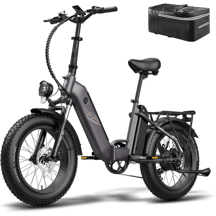 Офіційний Fafrees FF20 Polar Fatbike E Bike Чоловічий складний велосипед 20 дюймів, E Fatbike Ebike жіночий акумулятор 48V 10,4Ah * 2, E-Bike гірський велосипед для ходьби, електричні велосипеди 160KM, E Bike 65N.m для дорослих 150 кг сірий