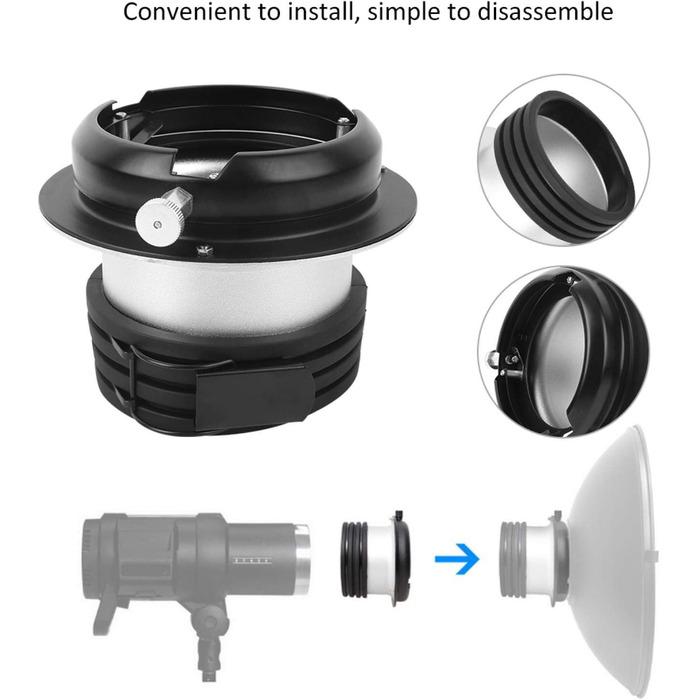 Кільце адаптера для фотосвітла, кільцевий перетворювач адаптера Alu Softbox для кріплення Profoto на ліхтар Bowens Mount Softbox