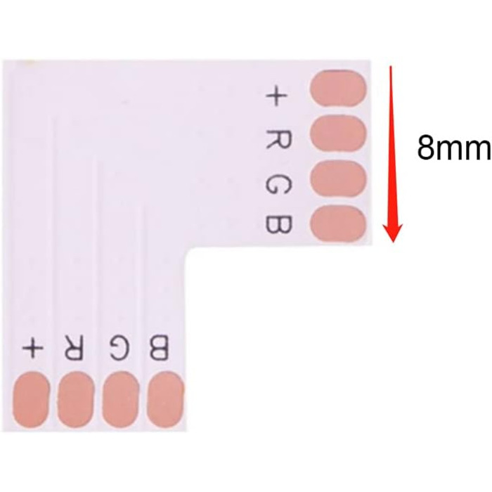 Мм світлодіодний штекер L-подібної форми 8 мм 4-контактний RGB 3528 2835 5050 Світлодіодна стрічка Кутовий роз'єм Адаптер для встановлення дроту 4-контактний 8 мм L, 10 шт., 4PIN 8