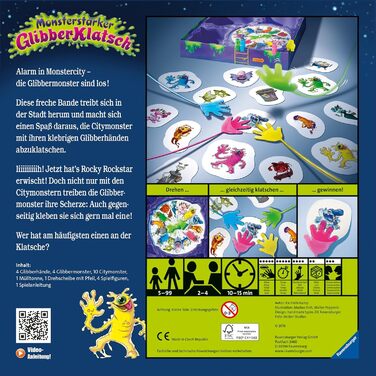 Дитяча гра Ravensburger Monsterstarker Glibber-Klatsch, салонна та сімейна гра, для дітей та дорослих, для 2-4 гравців, від 5 років Monsterstarker Glibberklatsch