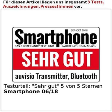 Передавач auvisio, Bluetooth аудіопередавач і приймач 2-в-1, Bluetooth 4.2, aptX, радіус дії 100 м (аудіопередавач)