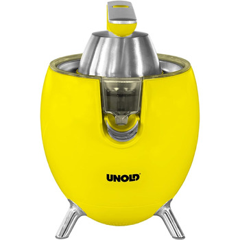 Соковижималка для цитрусових Unold 78132 Power Juicy Yellow - для великих і дрібних цитрусових, двигун 300 Вт для ідеального виходу соку, носик зупинки соку, повністю розбірний, можна мити в посудомийній машині, Multicolor без BPA