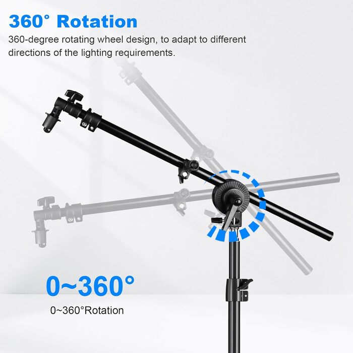 Тримач відбивача Висувний важіль штанги 38-70 см, висувний тримач для фотографії рефлектора Поворотний тримач рефлектора на 360 градусів Висувна поперечинасвітлова підставка 70 см