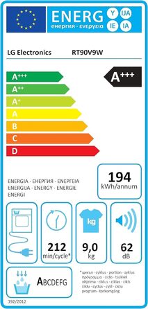 Сушильна машина LG Electronics 61 x 60 x 85 см до 9 кг з тепловим насосом з гігієнічною програмою з нержавіючої сталі, білий