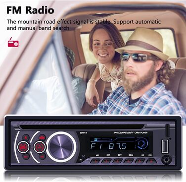 Автомобільна стереосистема Podofo 1 Din CD DVD Bluetooth Handsfree 1Din Автомобільна радіостанція FM USB SD AUX MP3 CD програвач Автомобільна стереосистема з пультом дистанційного керування