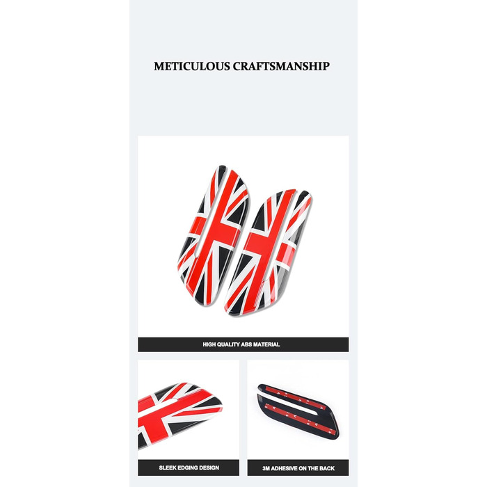 Бічна лампа Scuttle Light Pattern Fender Cap Чохол Сумісний з Mini Cooper F55 Hardtop F56 Hatchback F57 Covertible (Union Jack UK R, 2022)