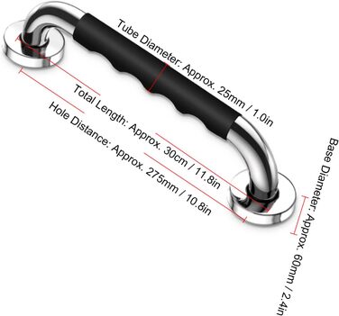 Поручні з нержавіючої сталі, стійкі до іржі, поручні для душу з нековзним силіконом, для ванної кімнати, лікарні
