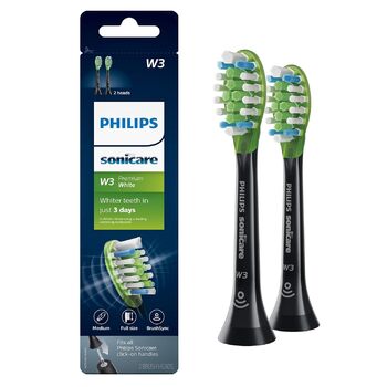 Змінні насадки для зубної щітки Philips Sonicare Original W3 Premium White 2 насадки для щітки Black HX9062/95