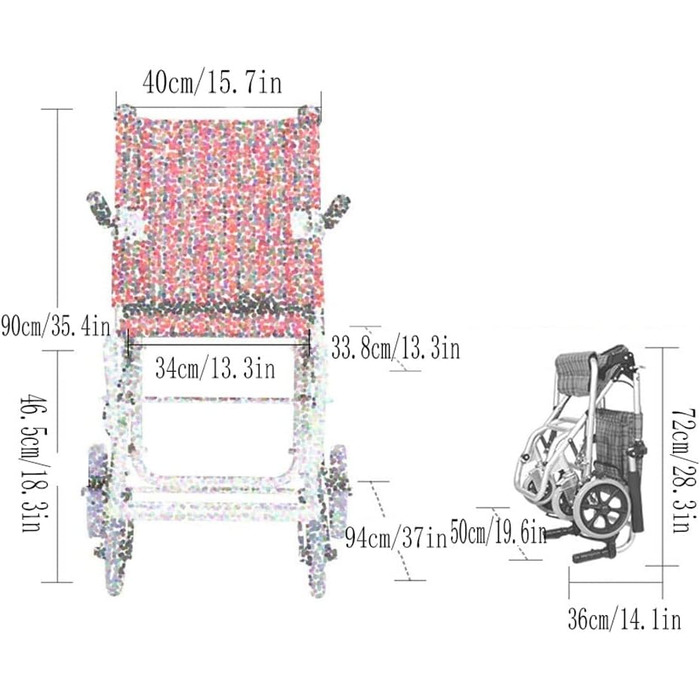 Складне інвалідне крісло - портативне туристичне крісло, міцний алюмінієвий сплав, легкоатлетичне крісло для легкої мобільності червоний