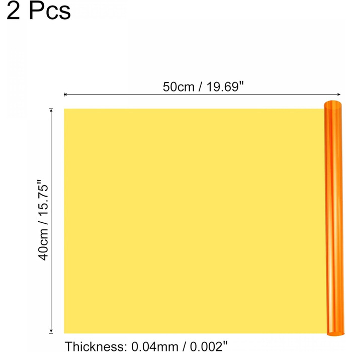 Гелевий кольоровий фільтрувальний папір Плівка для фотостудії 40x50см Помаранчевий 85A Упаковка з 2 шт.