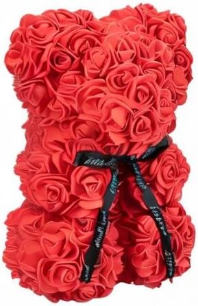 Ведмедик Mia Milano Teddy Bear Roses with Gift Box I Rose Teddy Red - 30cm - Decoration Rose Bear for Her I День святого Валентина Decoration Gift I Infinity Rose Bear