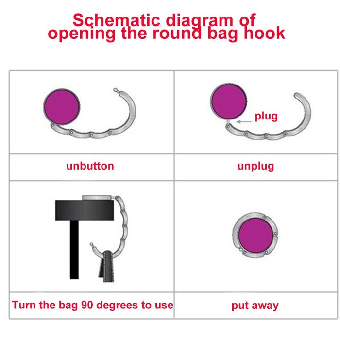 Портативний гачок для сумочки, сумочка-тримач складаний гачок для сумочки для столів металевий вішалка для сумок, багатофункціональний складаний гачок для сумочки гачок гачок жіноча сумка настільний тримач, 2 шт.