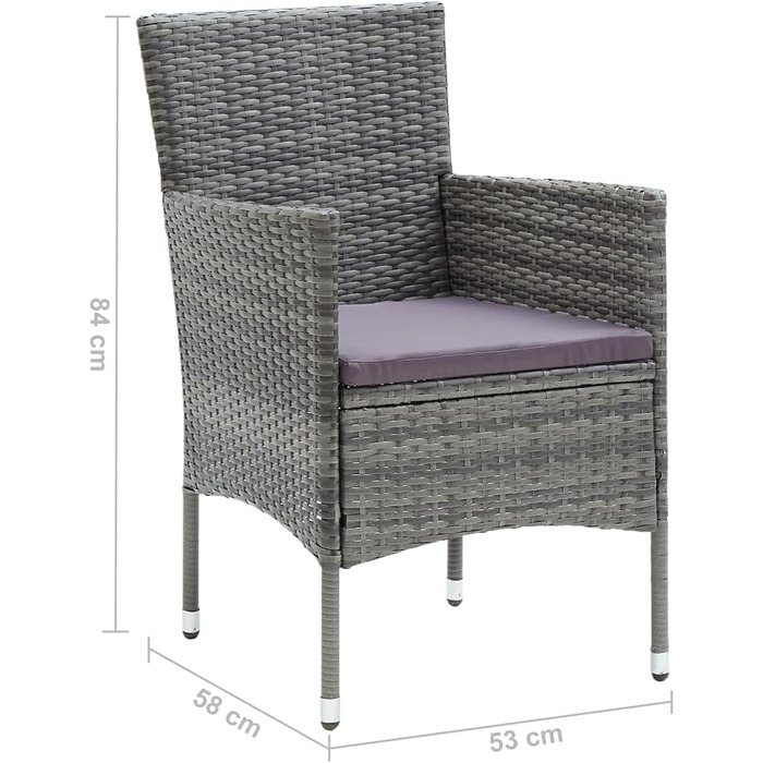 Садові обідні стільці 4 шт. Poly Rattan Grey