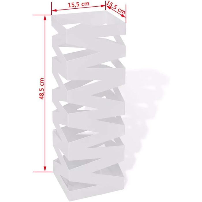 Сучасна підставка для парасольок, квадратна, 15,5 х 15,5 х 48,5 см, біла, металева підставка для парасольки для дому, офісу, готелю