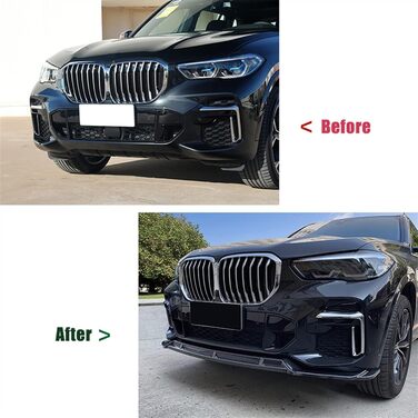 Автомобільний передній спойлер для BMW X5 G05 M Sport 2019 2020 2021 2022, Спойлер переднього бампера автомобіля Canards Губа переднього нижнього бампера Protector, B-Nero Normal B-Nero