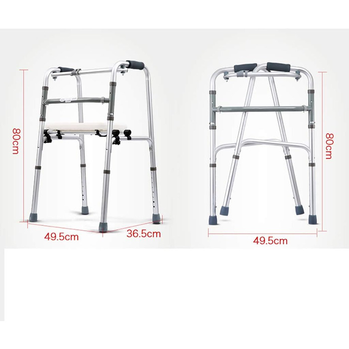 Легкий, складаний допоміжний засіб для ходьби з алюмінію, роллятор, 2-в-1 зі знімним сидінням