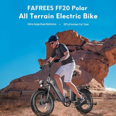 Чоловічий електронний велосипед Fafrees FF20 Polar Fatbike Чоловічий 20-дюймовий 48V 10,4Ah * 2 батареї до 160 км, офіційний жіночий складний велосипед E Bike для жінок на 160-200 см, стартова допомога 6 км / год, Ebike Shimano 7S електричний велосипед гі