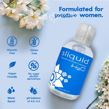 Мастило Sliquid Naturals H20 на водній основі, 1 упаковка (1 x 125 мл)