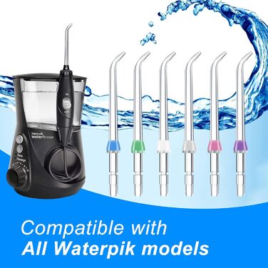 Змінні насадки Flosser для Waterpik Water Flosser, Змінні головки для наповнення Flosser для Waterpik, сумісні з Waterpik Water Flosser і Floss (6 класичних насадок Jet)