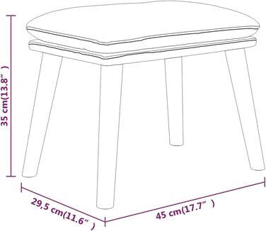 Тканинна підставка для ніг, світло-сірий, 45 x 29.5 x 35 см, 341424