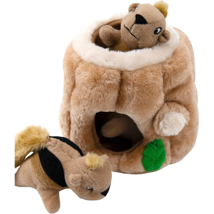 Предмети, розмір L, коричневий, 31011 Hide-A-Squirrel Squeaky Dog Toy, 4