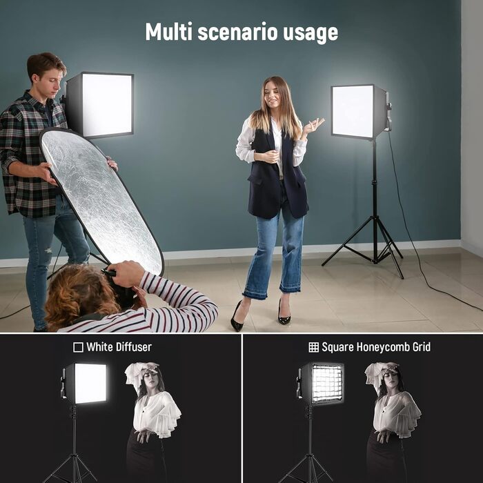 Складаний дифузор Softbox NEEWER 12.2'x11.4 з сіткою та сумкою для NL660/SNL660/RGB660/RGB660 Pro/RGB660 PRO II LED VIDEO світлова панель, студійна фотозйомка, портретна зйомка, YouTube, відео, м'яке освітлення