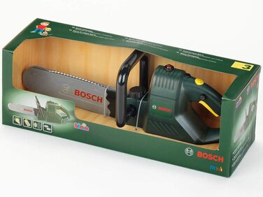 Бензопила Theo Klein 8430 Bosch Іграшкова пила на батарейках з реалістичним звуком пиляння та миготливим світлом Розміри 12,5 см x 39 см x 15 см Іграшка для дітей віком від 3 років і старше