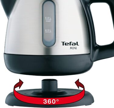 Чайник Tefal BI8125 Місткість 0,8 літра 2200 Вт Бездротовий зв'язок Розетка 360 Захист від сухого/перегріву 22 см Д x 24,9 см Ш x 55,8 см В Одноколірний