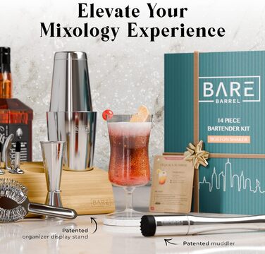 Професійний набір шейкерів для бармена Mixology з 14 предметів для коктейлів Martini