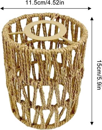 Підвісний світильник з ротанга абажур 11,5 х 15 см Маленькі абажури для підвісного світильника Плетений абажур в стилі бохо, заміна Домашні декоративні ткані абажури для стельових світильників (1/2/4 шт. и)