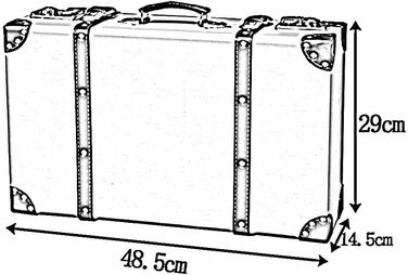 Вінтажна валіза, Дерев'яна коробка для зберігання Валіза Реквізитна коробка Дисплей для оформлення вікна реквізитної зйомки (колір білий, розмір 48x15x29см) 48x15x29см Білий