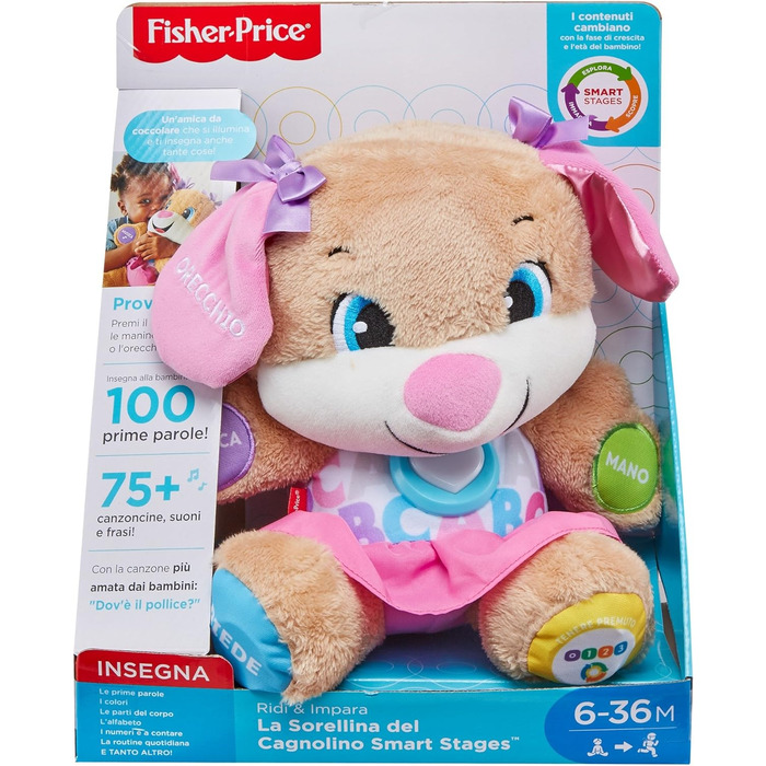 Іграшка будівельний транспортний засіб Fisher-Price - звуки та фрази, пропагує цифри, кольори та форми, з журавлем, версія англійська Італійська Португальська HWY65 (Італія)