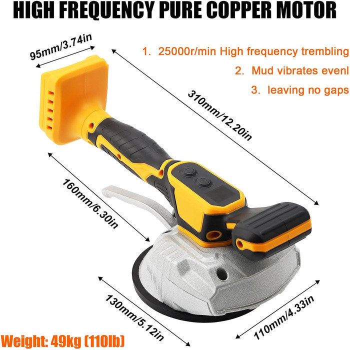 Акумуляторний вібраційний рівень для плитки з цифровим дисплеєм, вібратор для плитки, портативний вібратор для плитки, інструмент для стін
