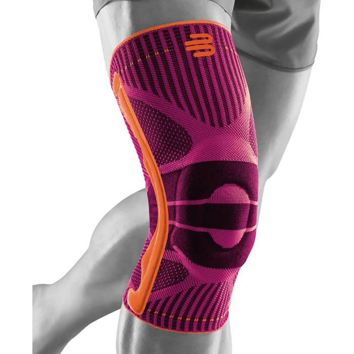 Опора для колін Bauerfeind 'Knee Support з кільцем siikon, праворуч і чорнилами для носіння (рожева, L)