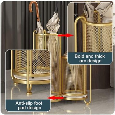 Тримач для парасольки LXGJSQY, металева підставка для парасольки для передпокою, окремо стояча підставка для парасольки, відро для парасольки для творчого дому, відро для зберігання з піддоном для крапель, перегородка