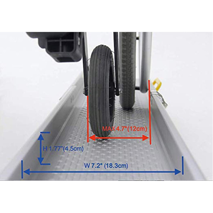 Алюмінієва телескопічна рампа преміум класу Телескопічна рейка Рампа для інвалідних візків Привідна рейка Пороговий пандус - до 213,3 см (MR10719-7)
