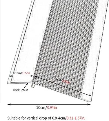 Надширока смуга переходу до підлоги 10 см, алюмінієвий профіль порогу, переходи порогу з перепадом висоти в межах 4 см (колір чорний, розмір 1,3 м/51,2 дюйма L Довжина 1,3 м/51,2 дюйма