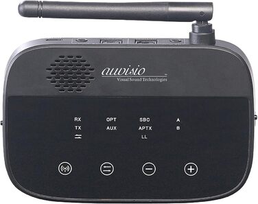 Передавач auvisio, Bluetooth аудіопередавач і приймач 2-в-1, Bluetooth 4.2, aptX, радіус дії 100 м (аудіопередавач)