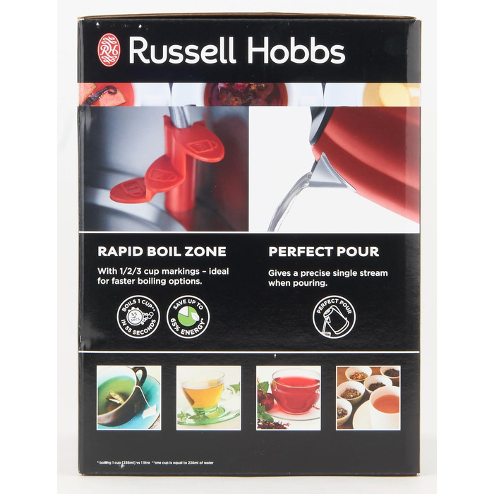 Чайник Russell Hobbs 1,7 л, 2400 Вт кольори нержавіюча сталь червоний (функція приготування під тиском, знімний фільтр з вапном, оптимізований вилив, зовнішній індикатор рівня води) Чайник для чаю 20412-70 Чайник 1,7 л