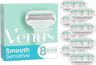 Леза для бритви Gillette Venus Smooth Sensitive Women, 8 змінних лез для жіночих бритв з 3-кратним лезом