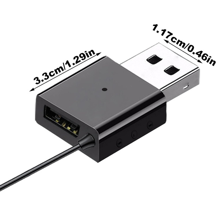 Допоміжний адаптер з USB, приймач для автоматичного автопідсилювача - приймач для гучного зв'язку Aux Input 5.3 - U-дисковий програвач, дизайн 2-в-1, вбудований мікрофон для потокової передачі музики, домашня автомобільна акустика