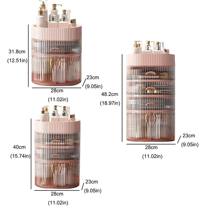 Органайзер для макіяжу, комод, настільна коробка для зберігання косметики, прозора акрилова стійка, органайзер для ювелірних виробів, багатофункціональний багатошаровий ящик, коробка для зберігання косметики (колір 1, розмір S-31см 1